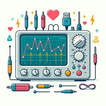 Electrocardiogram in flat style. Vector illustration of electrocardiogram.のイラスト素材