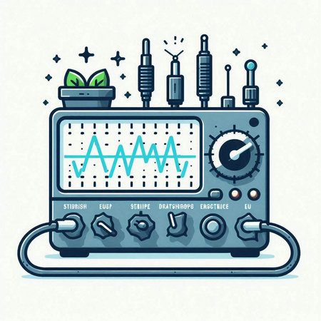 Vector illustration of electronic radio equipment. Radio equipment. Radio component.のイラスト素材