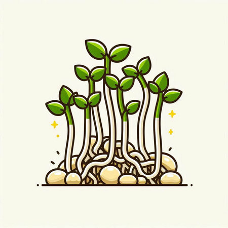 Growth concept. Seedling with roots. Vector Illustration.のイラスト素材