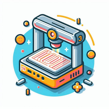 3d printer isometric icon. 3d printing technology vector illustrationのイラスト素材