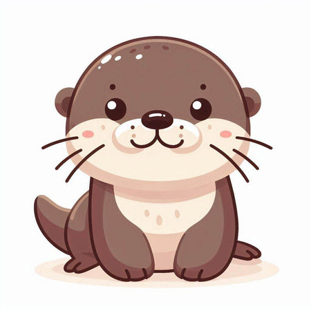 Cute otter. Vector illustration of a cute otter.のイラスト素材