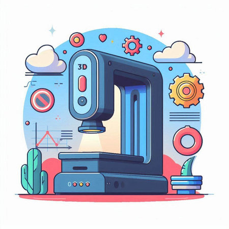 Vector illustration of a modern microscope in a flat style on the theme of science and education.のイラスト素材