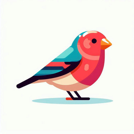 Bullfinch on white background. Vector illustration in flat style.のイラスト素材