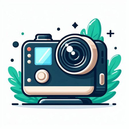 Camera icon in flat style. Vector illustration. Isolated on white background.のイラスト素材