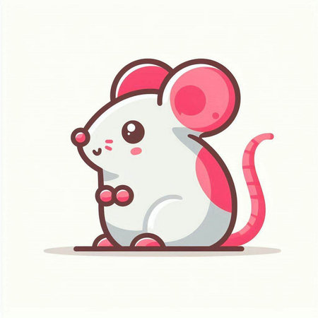 Cute cartoon mouse isolated on a white background. Vector illustration.のイラスト素材