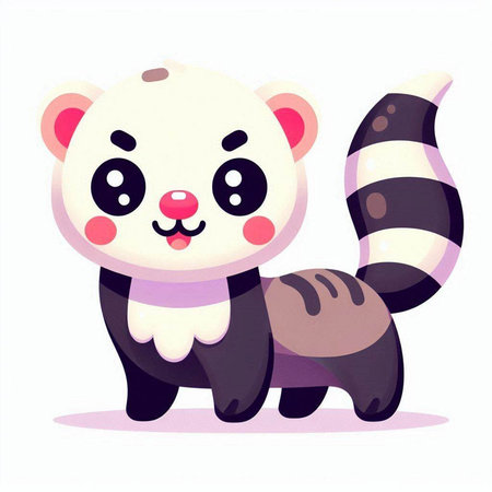 Cute cartoon panda on a white background. Vector illustration.のイラスト素材