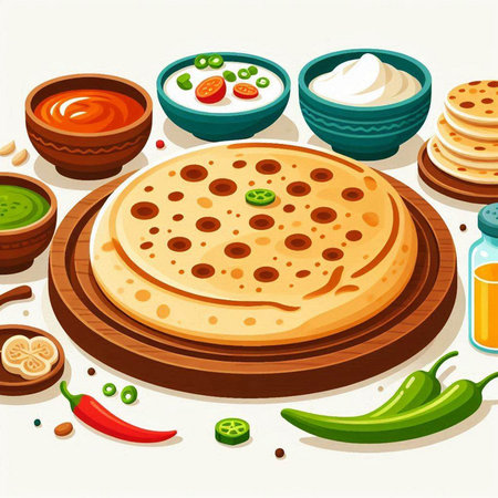 Illustration of a traditional indian food on a white background.のイラスト素材