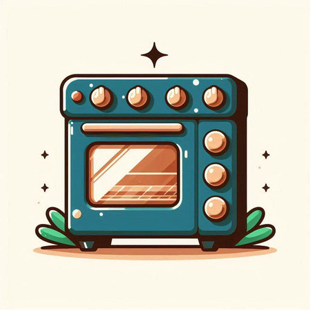 Illustration of a cartoon oven. Vector illustration for your design.のイラスト素材