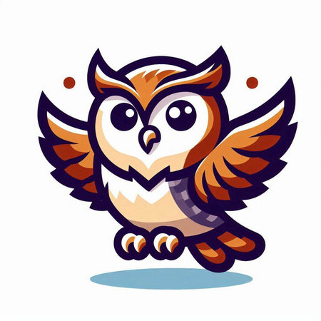Owl mascot isolated on white background. Vector illustration of an owl.のイラスト素材