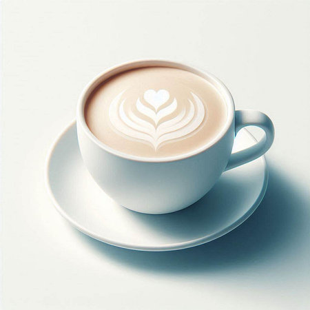 cup of cappuccino or latte art on white backgroundのイラスト素材