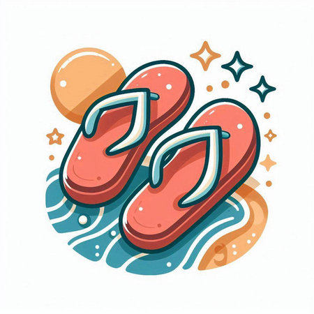 Flip flops icon. Vector illustration of flip flops.のイラスト素材