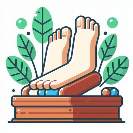 Foot Massage Vector Icon. Spa and Wellness Illustration.のイラスト素材