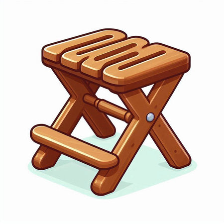 Wooden stool isolated on a white background. Vector illustration. Eps 10.のイラスト素材