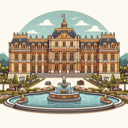 Belgium. Belgium royal palace. Vector illustration.のイラスト素材