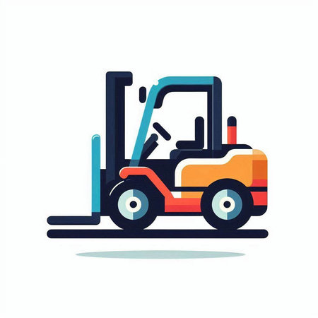 Forklift truck icon. Flat illustration of forklift truck icon for web designのイラスト素材