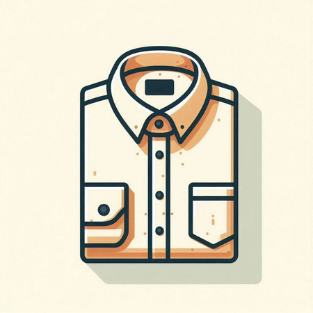 Stylish shirt icon, vector illustration. Flat design style with long shadow.のイラスト素材