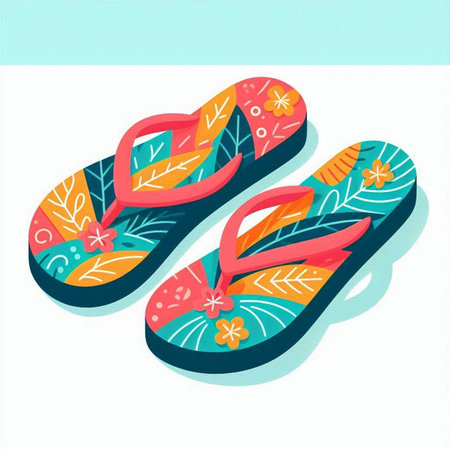 Flip-flops isolated on white background. Vector illustration.のイラスト素材