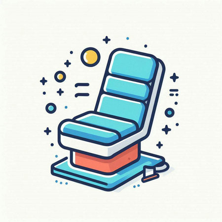 Sofa seat icon in flat line style. Vector illustration.のイラスト素材