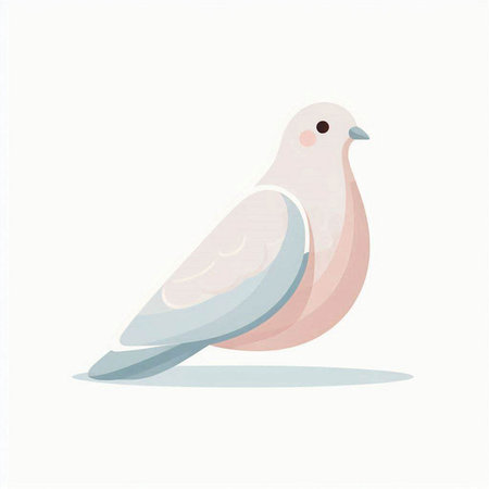 Pigeon on a white background. Vector illustration in flat style.のイラスト素材