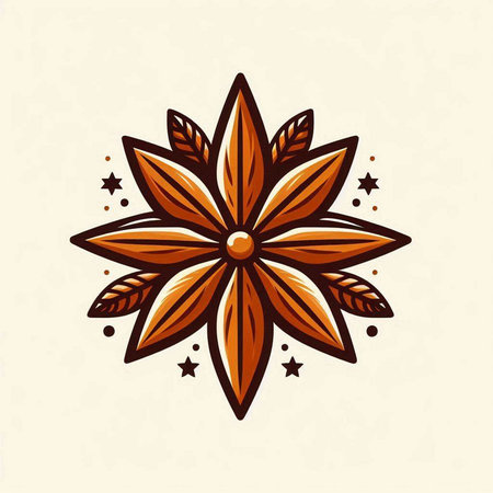 Star anise, hand drawn vector illustration in doodle styleのイラスト素材