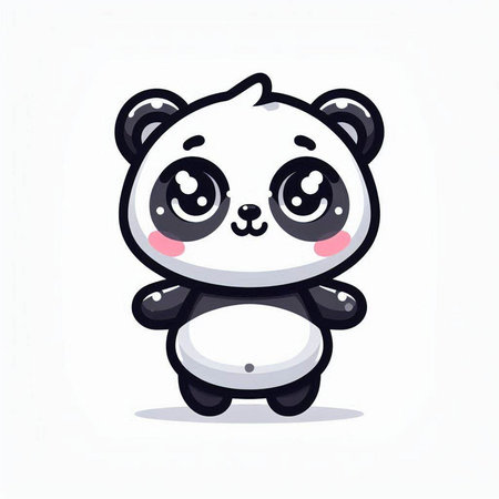 Cute panda vector illustration. Cartoon character. Cute panda.のイラスト素材