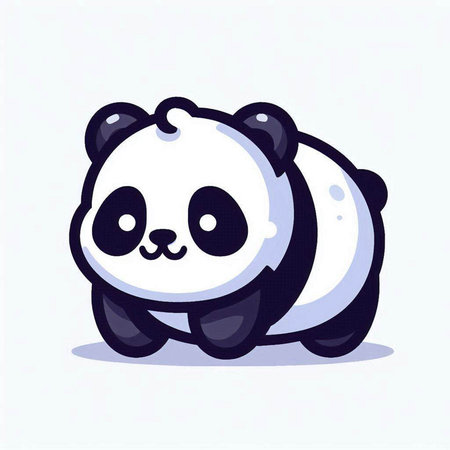 Cute cartoon panda. Vector illustration of a cute panda.のイラスト素材