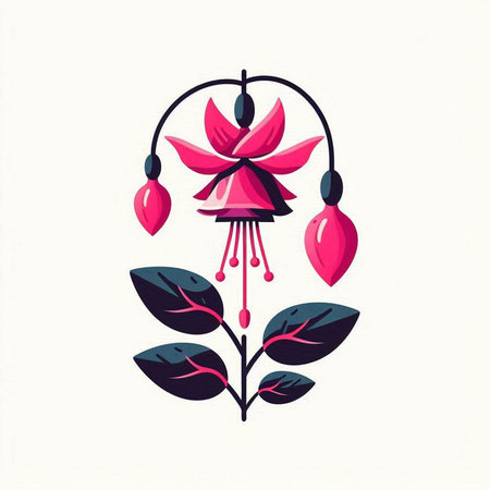 Fuchsia flower. Decorative element for design. Vector illustration.のイラスト素材
