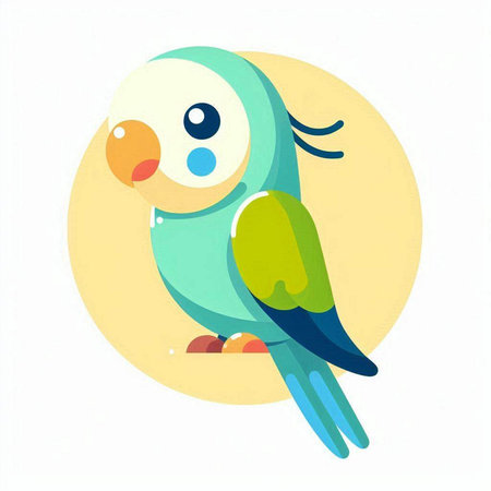 Cute parrot. Hand drawn vector illustration in cartoon style.のイラスト素材