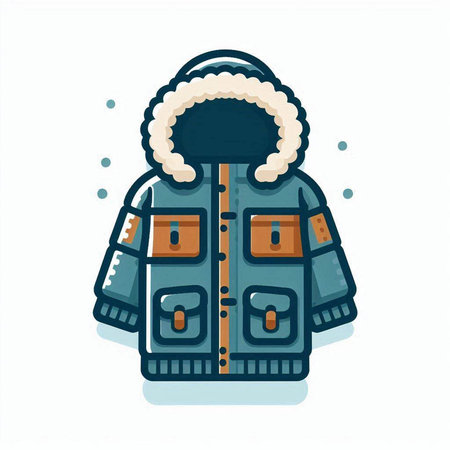 Vector illustration of winter jacket. Isolated on a white background.のイラスト素材