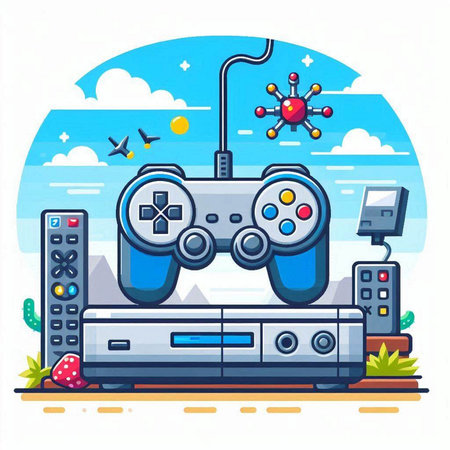 Gamepad on a white background. Flat style. Vector illustration.のイラスト素材