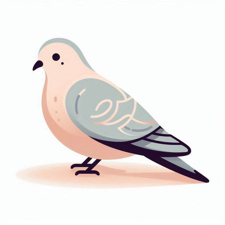 Pigeon on a white background, vector illustration, eps 10のイラスト素材