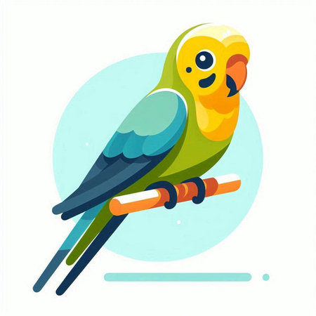 Parrot on a white background. Vector illustration in flat style.のイラスト素材