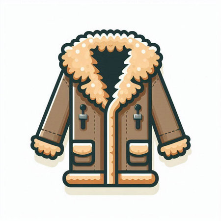 Winter jacket. Isolated on a white background. Vector illustration.のイラスト素材