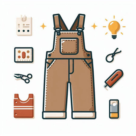 Set of icons and elements for repair and construction. Vector illustration.のイラスト素材