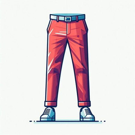 Colorful vector illustration of a man in jeans on a white backgroundのイラスト素材