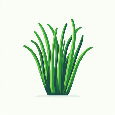 Green grass icon on white background. Vector illustration. Eps 10.のイラスト素材