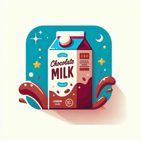Milk carton box. Vector illustration in flat design style.のイラスト素材