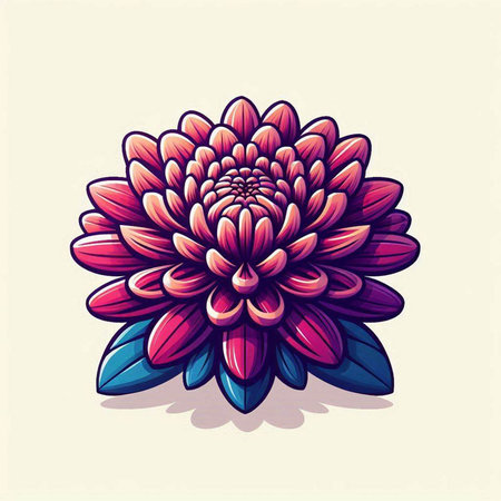 Dahlia flower. Vector illustration of a beautiful dahlia.のイラスト素材