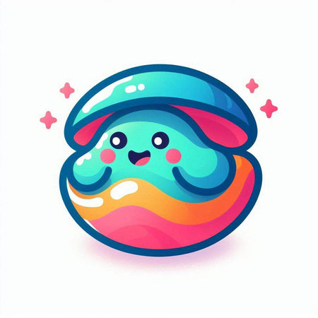 Illustration of a cute cartoon hamburger on a white background.のイラスト素材