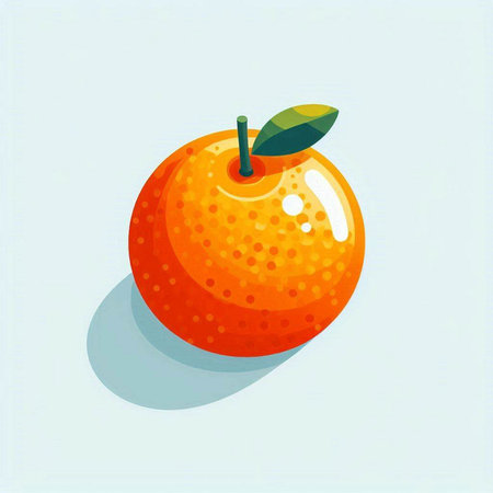 Orange on a white background. Vector illustration of a fresh orange.のイラスト素材