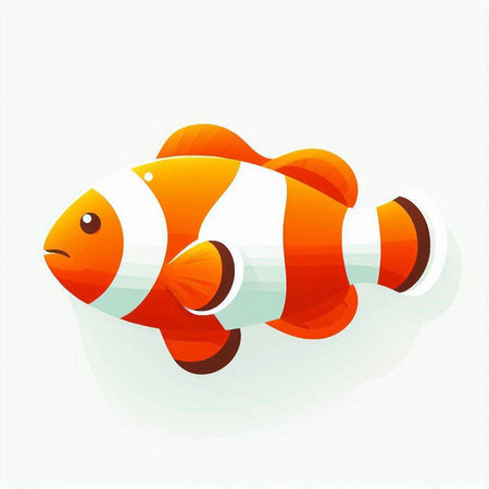 Clown fish on white background. Vector illustration. Eps 10.のイラスト素材