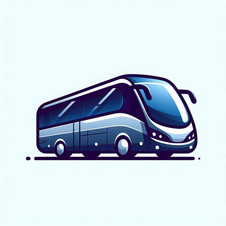 bus vector illustration on a light blue background. transport for travel.のイラスト素材