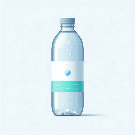 Bottle of mineral water. Vector illustration in a flat style.のイラスト素材