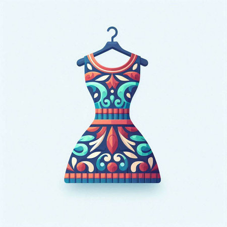 Dress on a hanger. Vector illustration. Eps 10.のイラスト素材