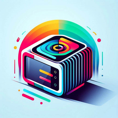 Smartwatch with abstract colorful background. Vector illustration. Eps 10.のイラスト素材