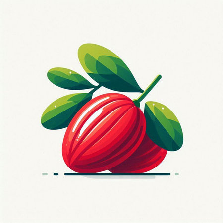 Hibiscus fruit vector illustration isolated on white background. Cartoon style.のイラスト素材