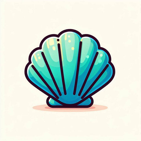 Sea shell icon, vector illustration in flat cartoon style isolated on white background.のイラスト素材