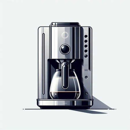 Coffee maker. Vector illustration of a modern coffee maker.のイラスト素材