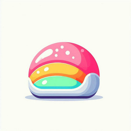 Rainbow donut isolated on white background. Cartoon style vector illustration.のイラスト素材