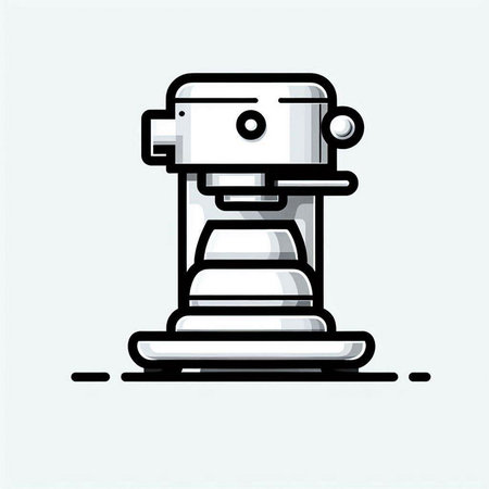 Coffee machine icon. Vector illustration in line art style.のイラスト素材